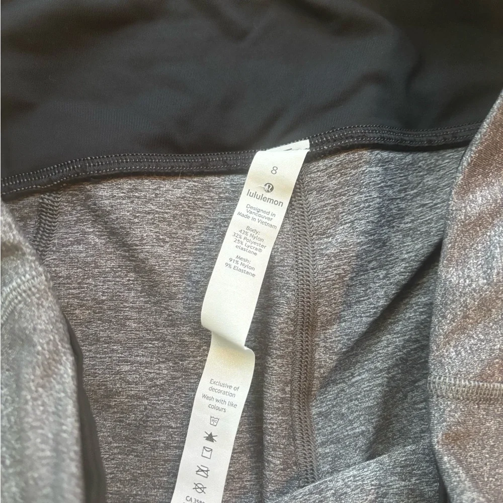 Lululemon Heathered Gray Black Pace Rival Cropped Leggings Womens Size 8 - Picture 5 of 10